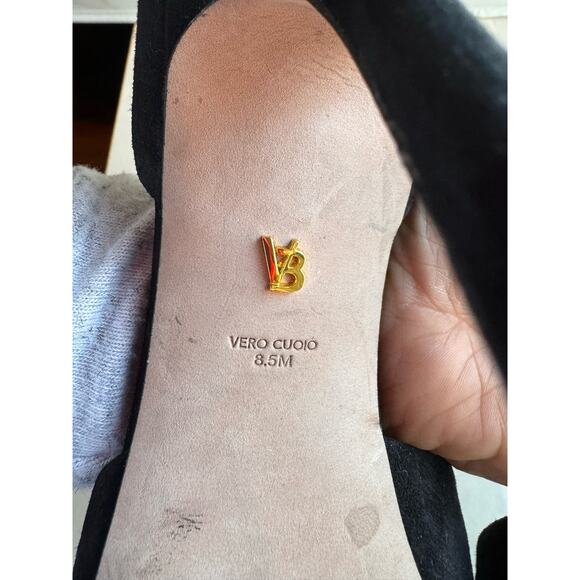 Veronica Beard Gadot Peep-Toe Pump heel In Black suede  size 8.5 - Picture 8 of 12